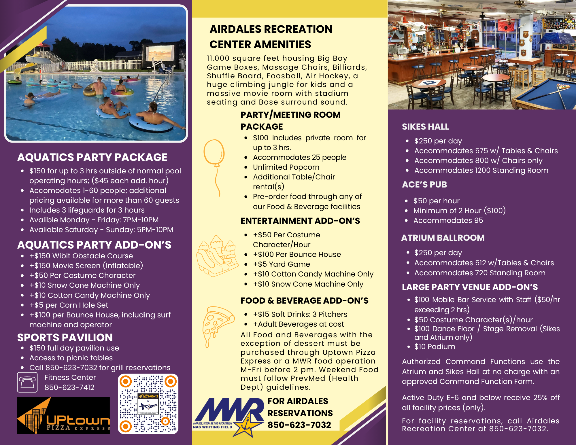 MWR Party Packages Brochure