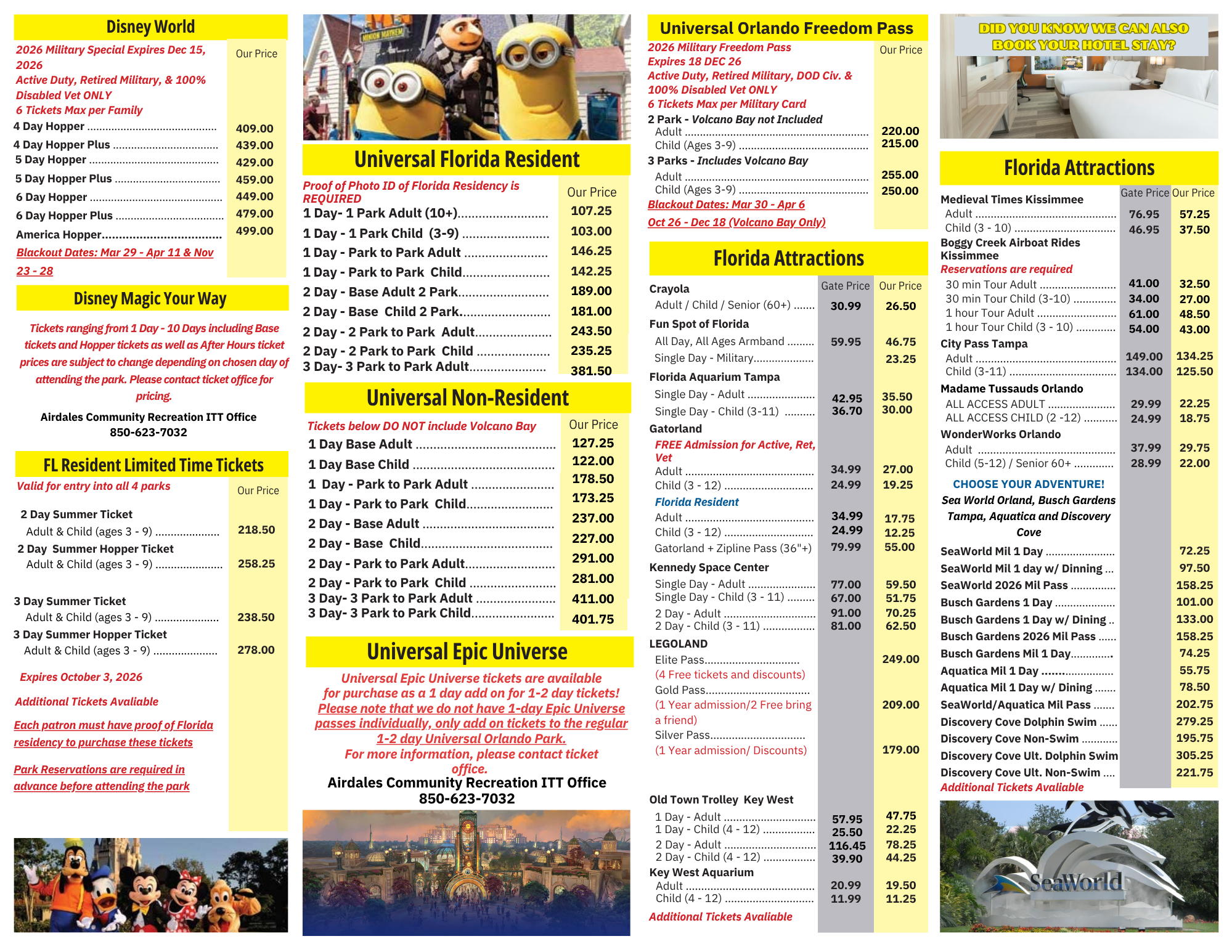 MWR Tickets and Travel Brochure MWR Tickets and Travel Brochure