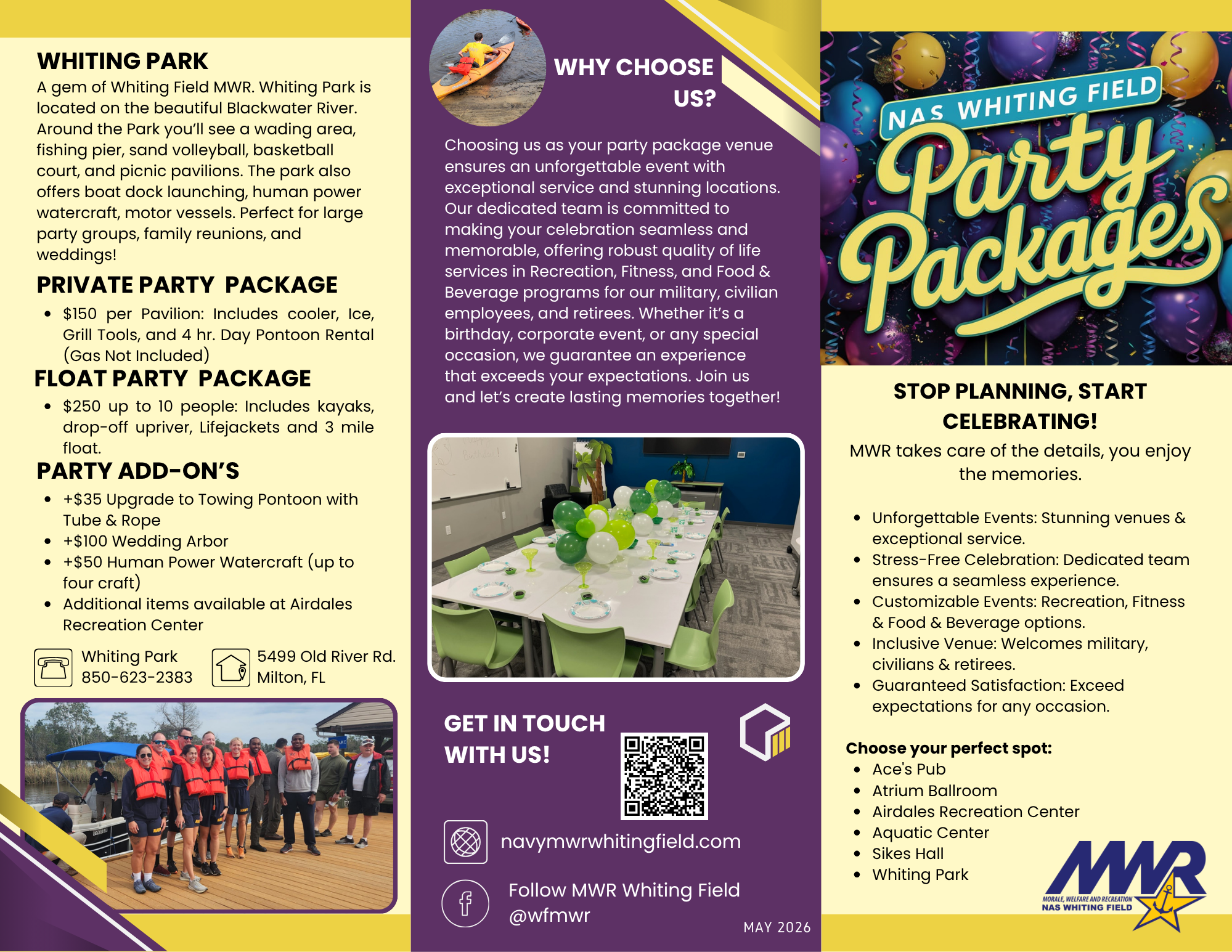 MWR Party Packages Brochure